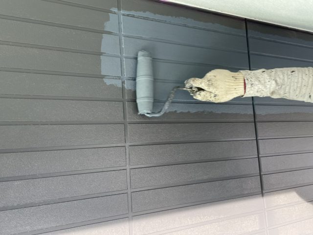 飯田市外壁塗装2色塗り分け