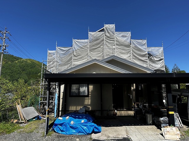 木祖村D様邸足場