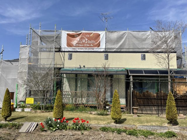 飯田市外壁塗装2色分け