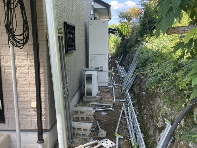 泰阜村外壁塗装足場組立