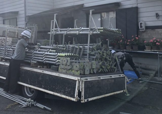 阿南町S邸_屋根塗装_足場1