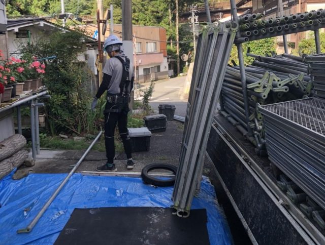 阿南町S邸_屋根塗装_足場2