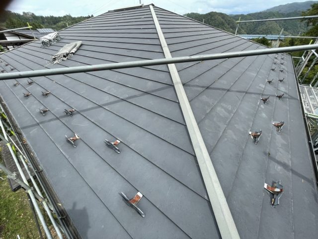 下条村陽皐屋根塗装施工前