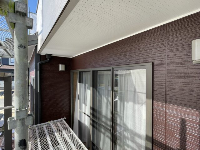 飯田市駄科外壁塗装ツートン上塗り