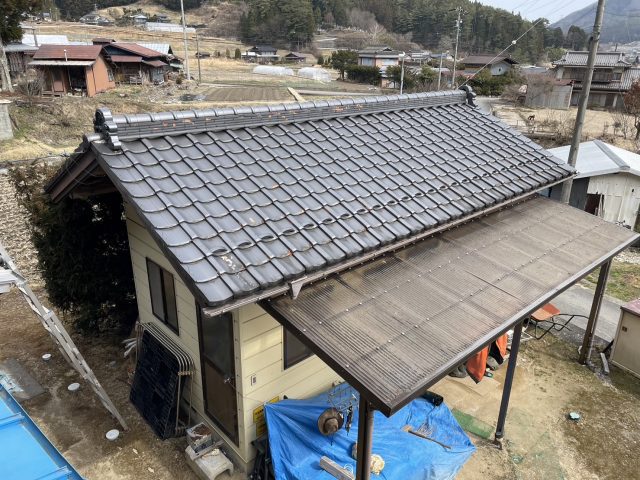 阿南町新野瓦屋根葺き替え施工前