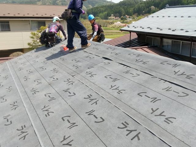阿南町屋根ルーフィング施工