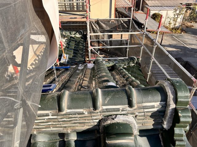 飯田市T邸_足場から見た現状2