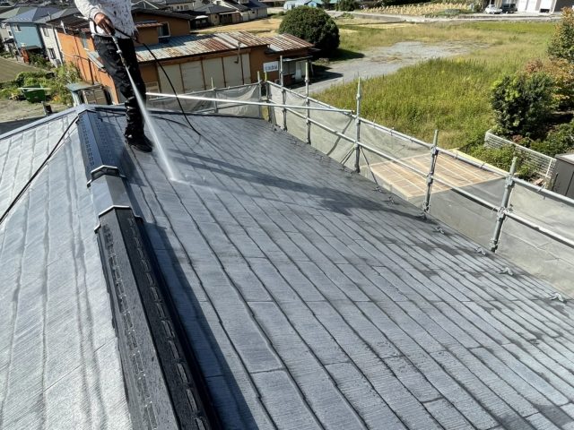 飯田市屋根塗装水洗い