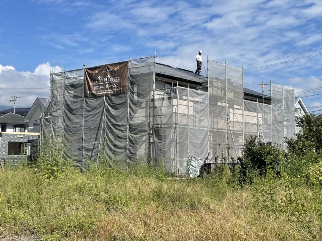 飯田市屋根塗装足場