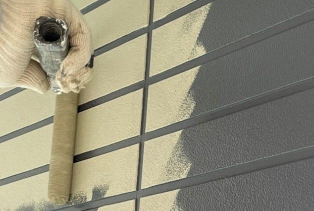 飯田市外壁塗装2色塗り分け