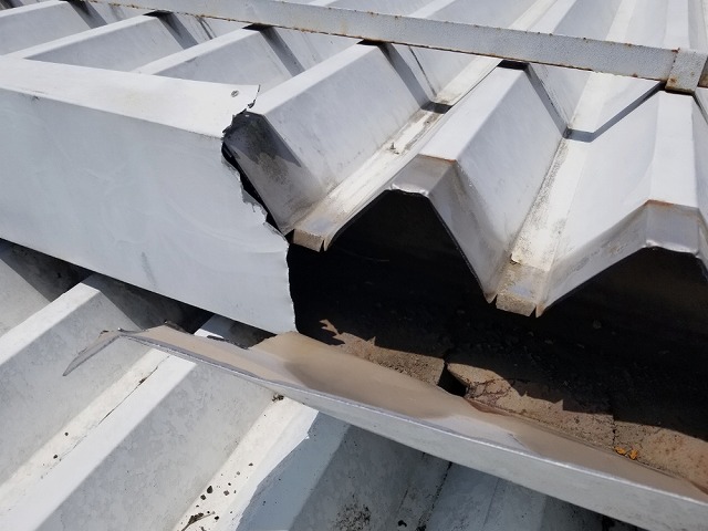 工場屋根雨漏り箇所です