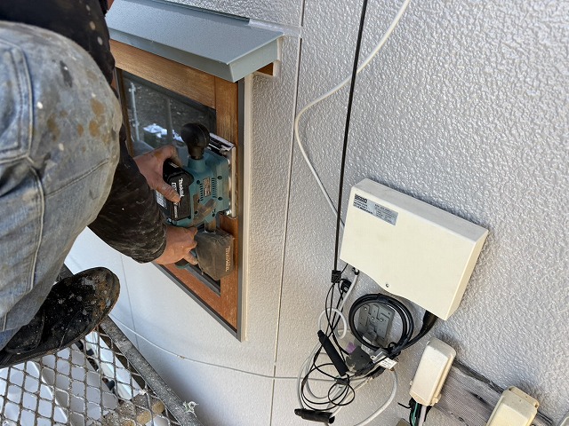 伊那市U邸木製窓枠ケレン