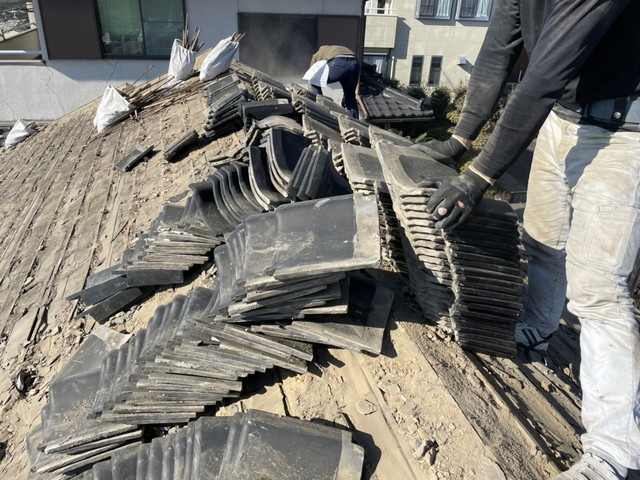 屋根葺き替え、瓦