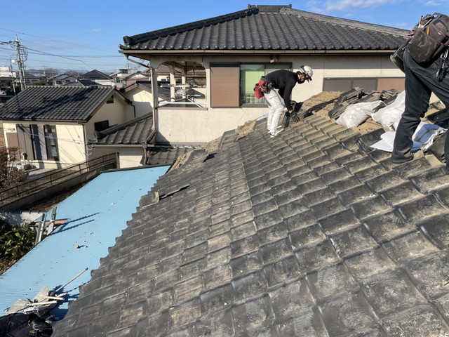 屋根葺き替え、瓦
