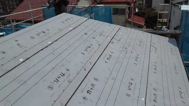 所沢市山口　セネターカバー下葺き　下葺き棟