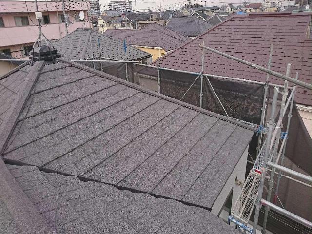 所沢市屋根カバー　セネター施工後