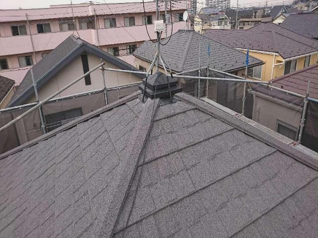 所沢市屋根カバー　セネター施工後
