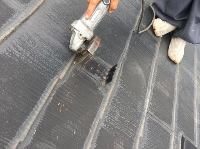 所沢市山口　セネターカバー下葺き　雪止め撤去