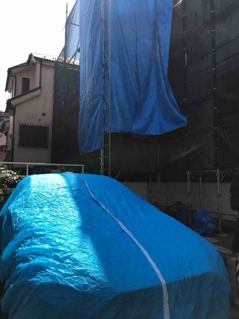 所沢市　小手指元町　屋根カバー　外壁塗装　高圧洗浄　養生作業 (26)