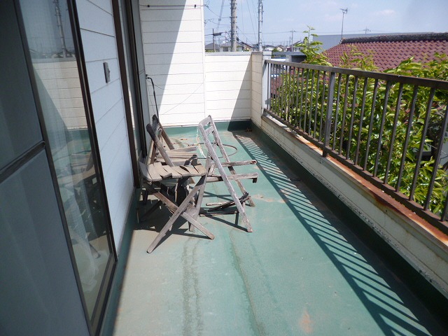 ベランダ工事前防水シート