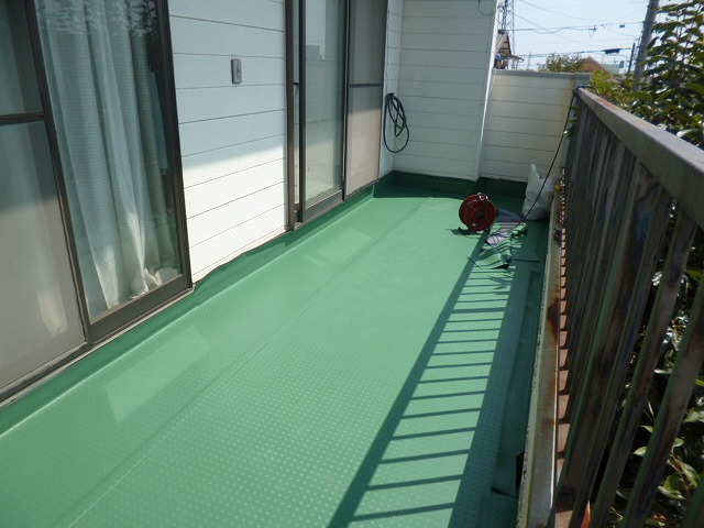 ベランダ防水シート工事後