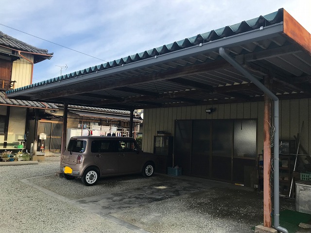 車庫の雨どい工事完了