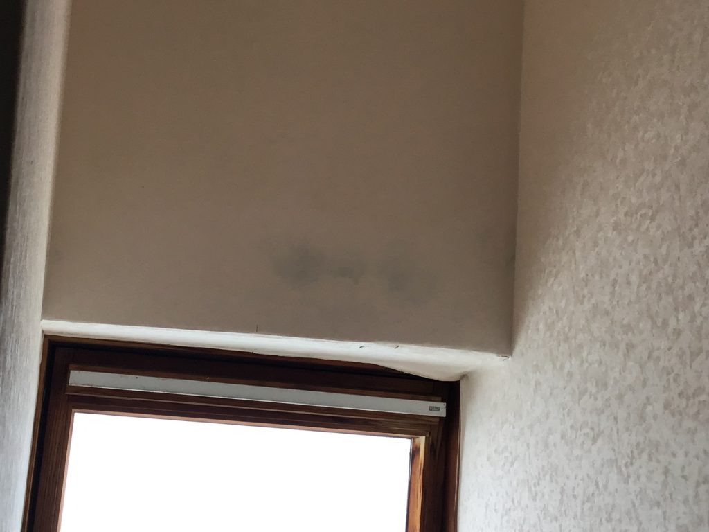 天窓下の雨染み