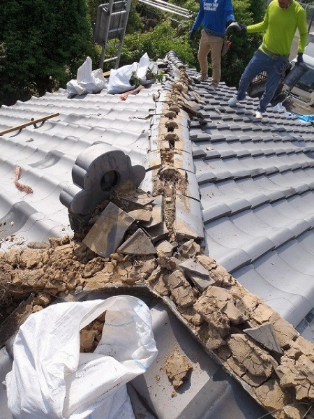 棟瓦降ろした写真