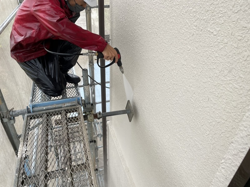 足場の付け根のところ洗浄