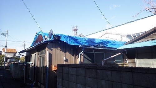 建物全体の養生屋根