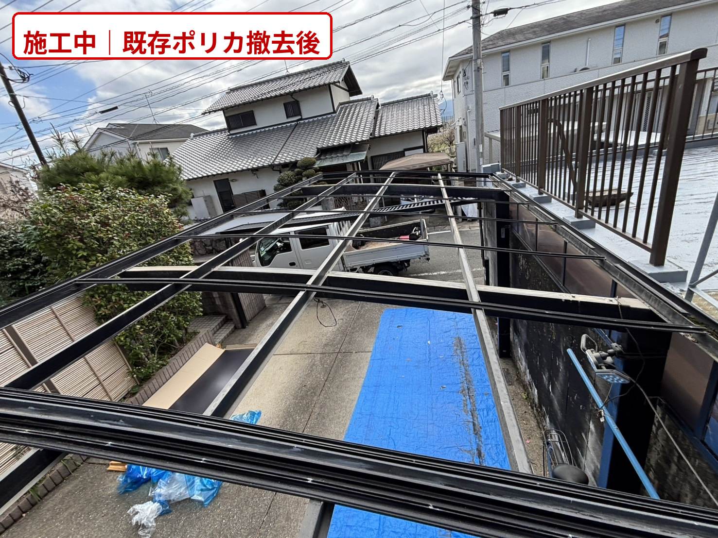 福岡市の波板、ポリカ屋根の交換