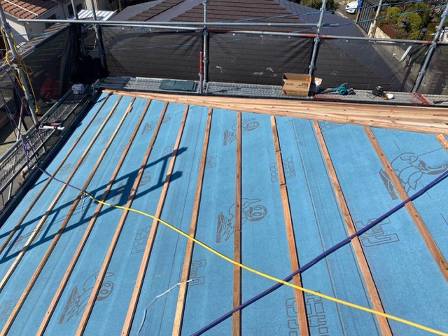 カバー工法、桟木施工