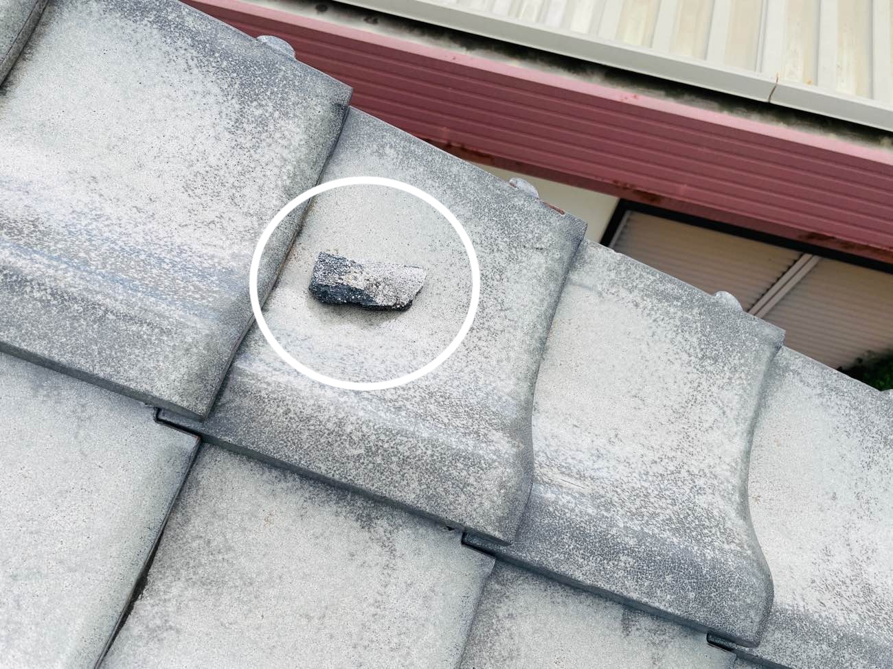 福岡市博多区の漆喰が落ちている写真