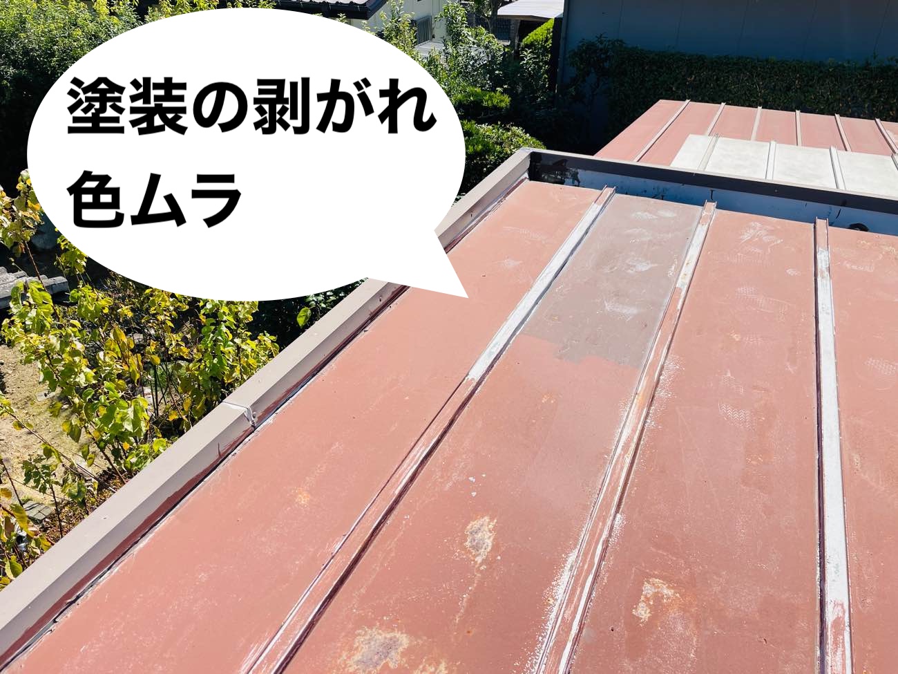 屋根塗装の剥がれ