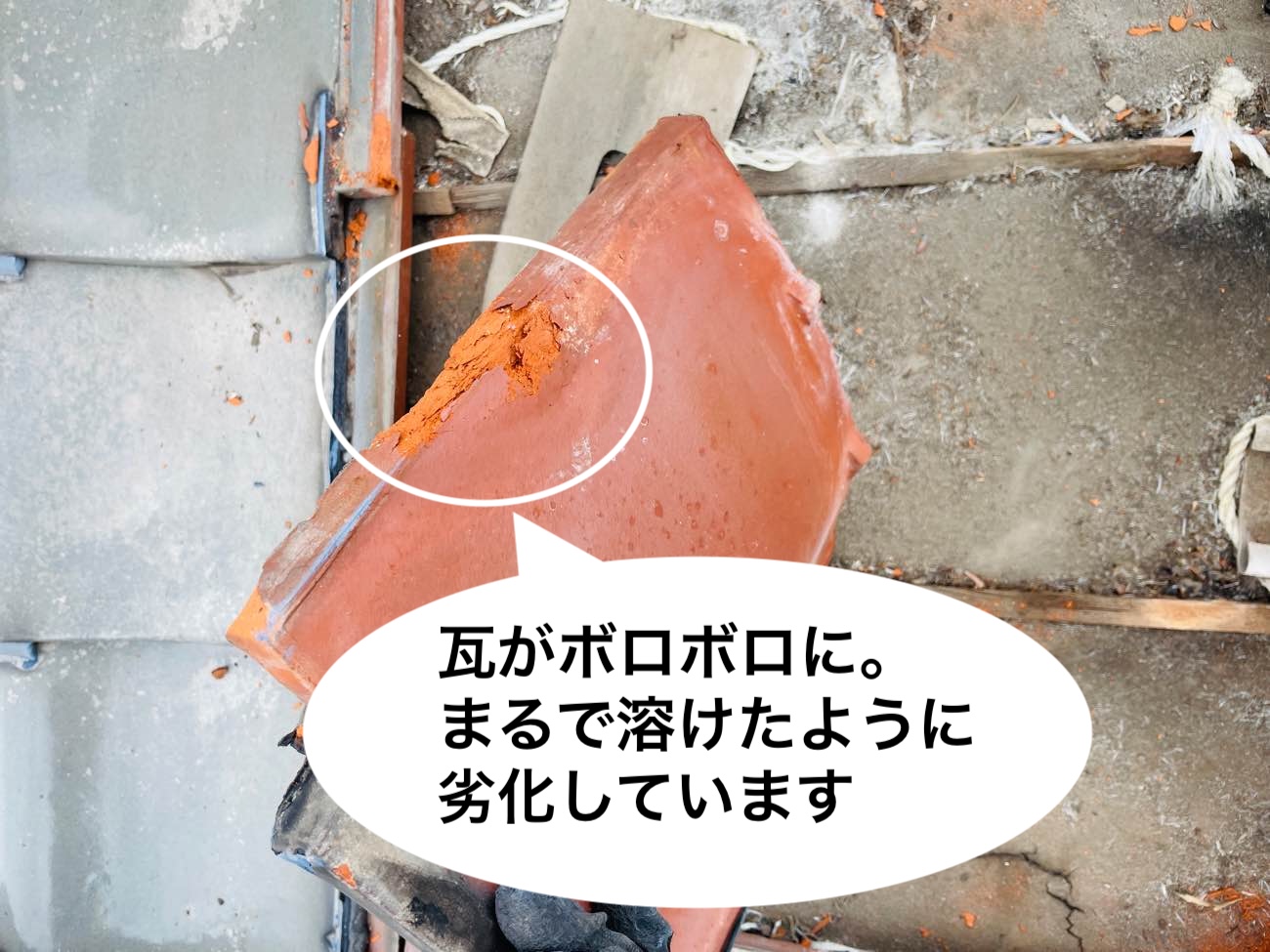瓦の劣化