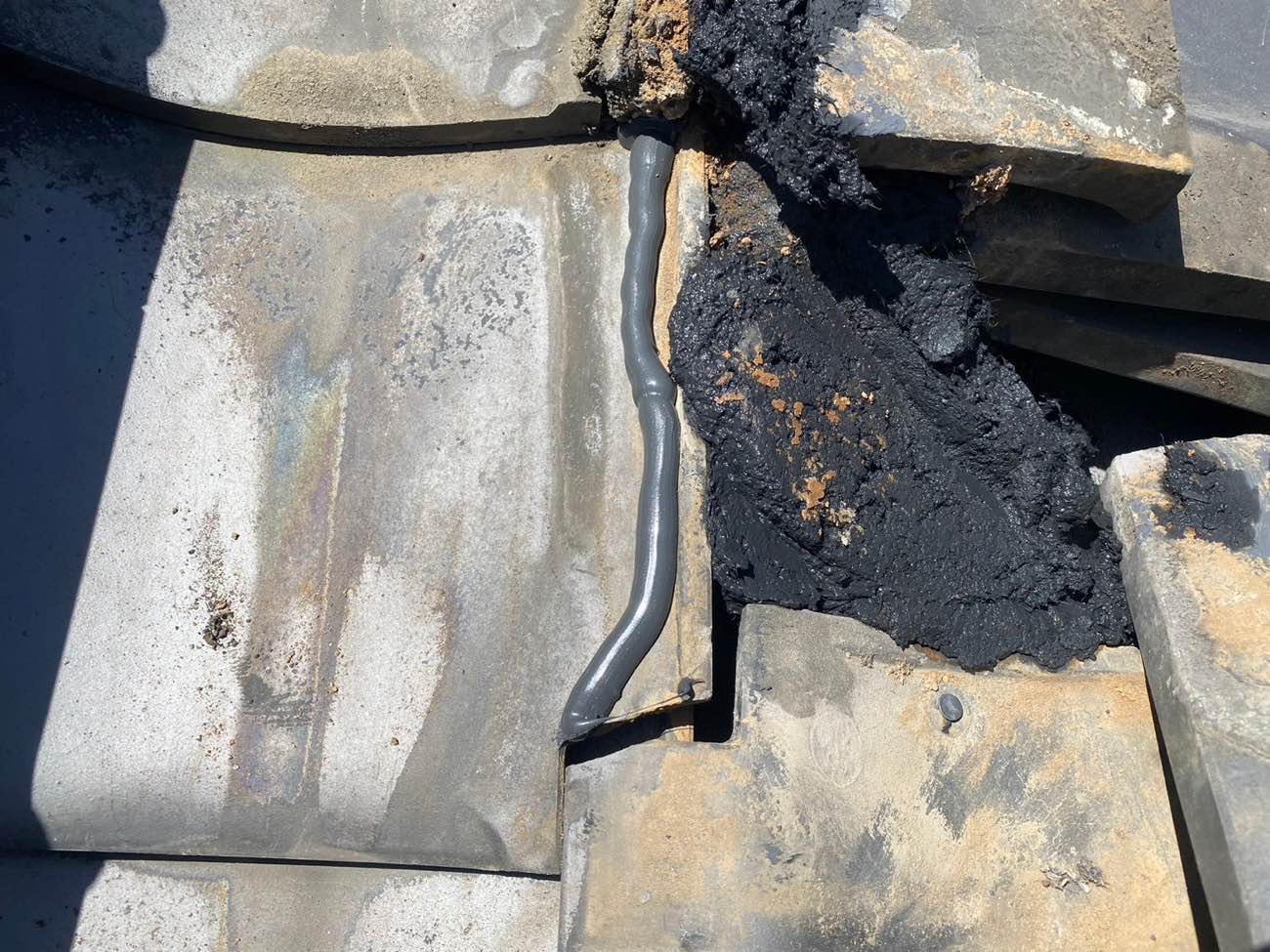 瓦の復旧、筑紫野市雨漏り工事