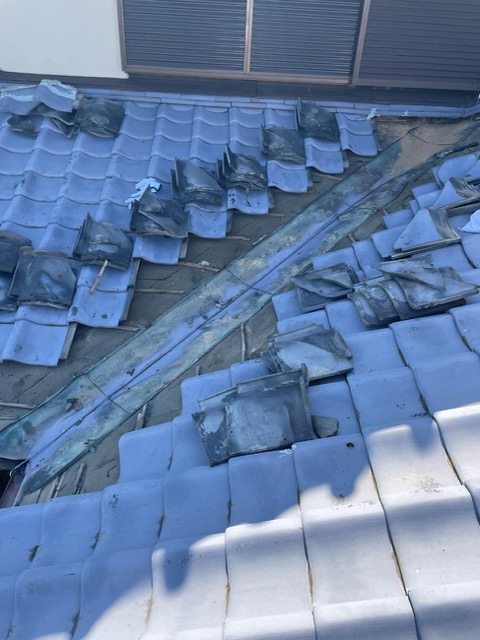 春日市物件の瓦撤去工事