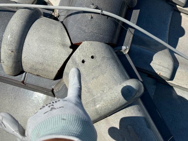 福岡市東区の台風でズレた棟瓦