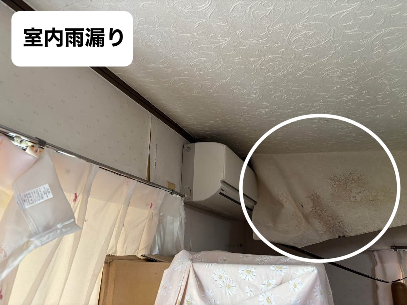 福岡市中央区物件、雨漏り調査、室内の状況