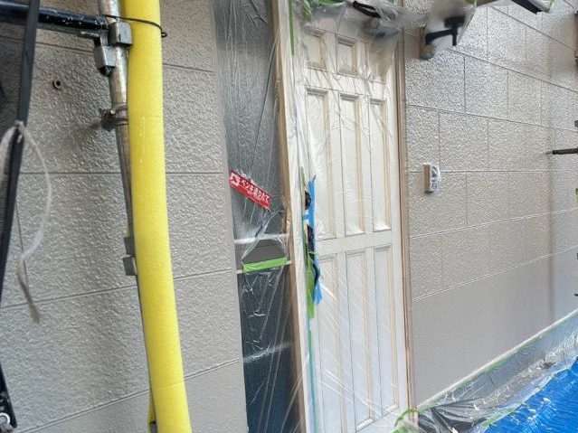 糸島市で外壁塗装にともなう養生