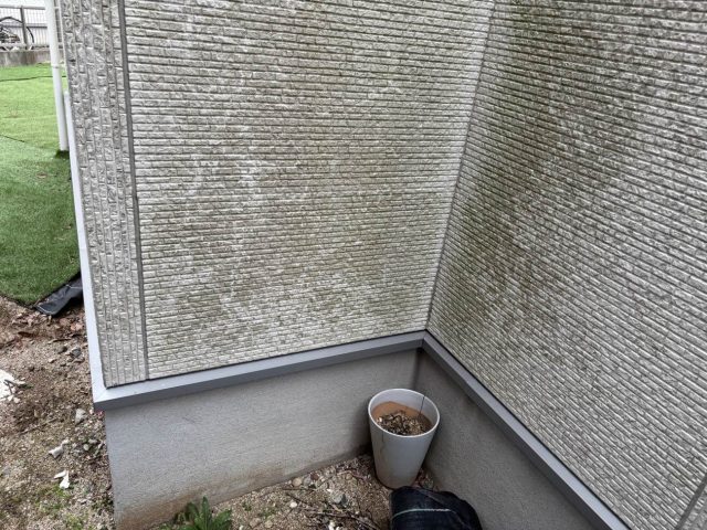太宰府市の苔が生えた外壁