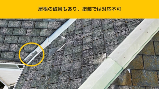 オークリッジスーパー、カバー工法、屋根の劣化・苔