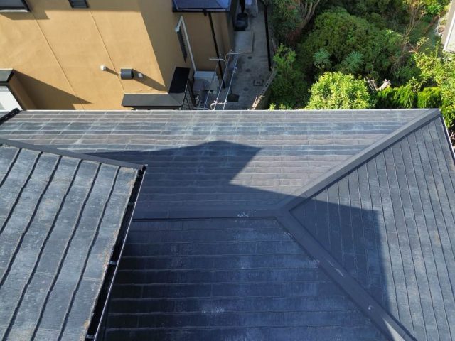 大野城市の変色が進んだ化粧スレート