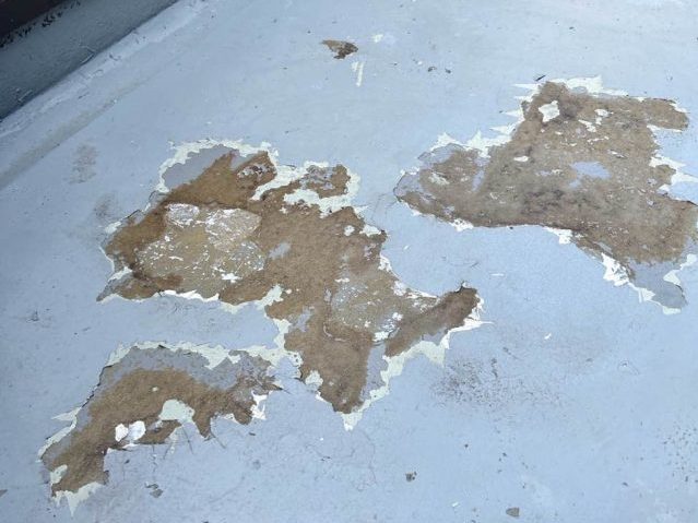 宇美町のベランダの防水の劣化