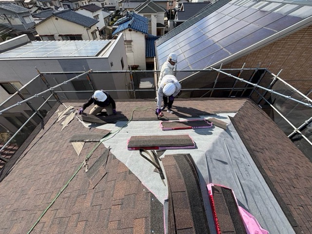 福岡市西区の屋根カバー工法、新規屋根の施工