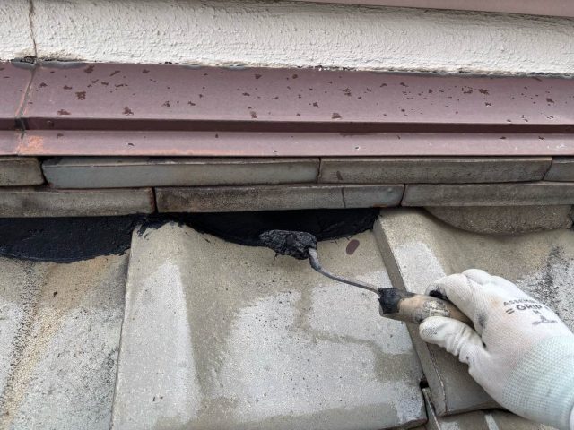 福岡市博多区の漆喰詰め増し工事