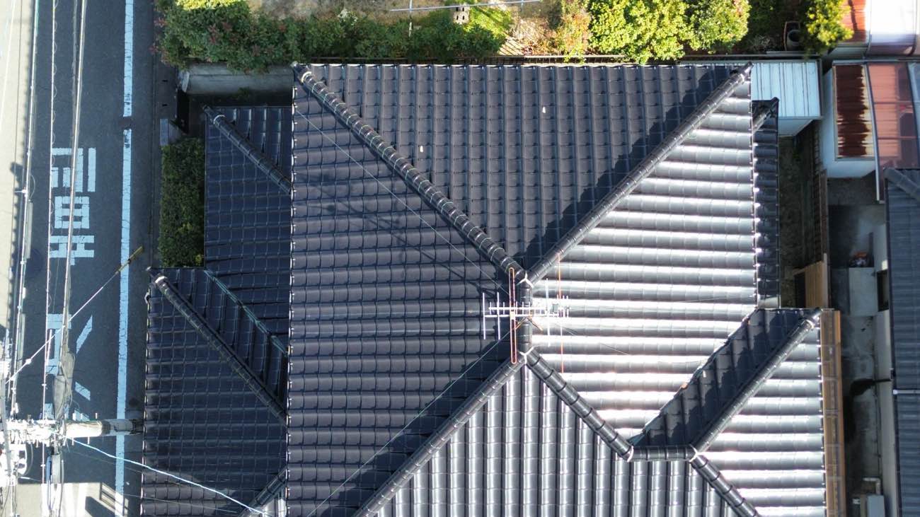 春日市屋根調査、屋根の全景