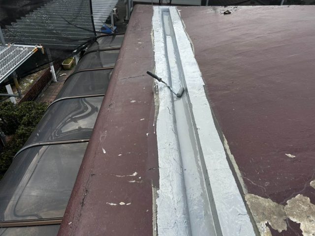 筑紫野市のウレタン塗料塗装中