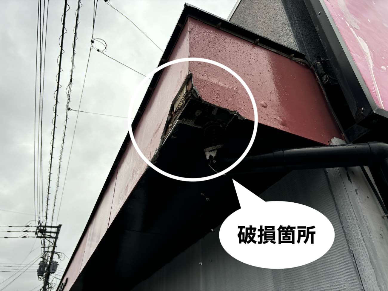 糸島市飲食店、屋根破損、屋根調査