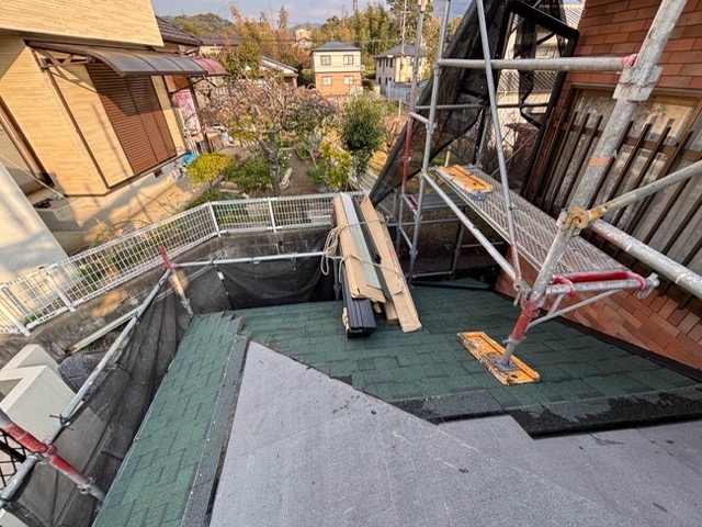 糸島市、屋根リフォーム、新規屋根オークリッジスーパー施工